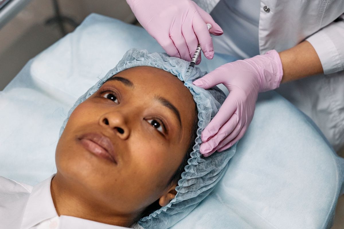 A client receiving Botox and injectables